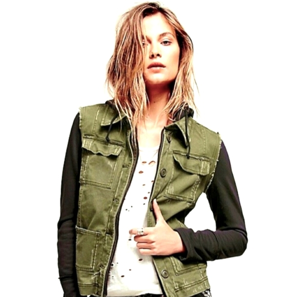 🥀Free People Military Hoodie Jacket